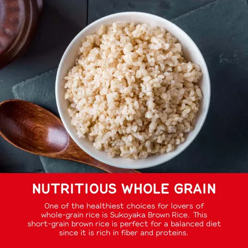 Miniatura 6 de Arroz integral Genmai de Shirakiku Arroz premium de grano corto Arroz integral parcialmente molido, rico en fibra, potasio, vitamina B y E