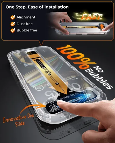Miniatura 2 de MRGLAS TOP 9H+ - Paquete de 4 protectores de pantalla de vidrio para iPhone 12 Pro Max, protector de pantalla de privacidad con protector de lente