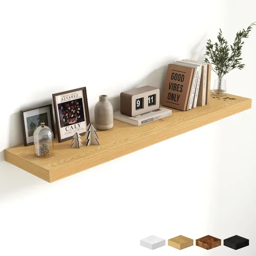 Miniatura 95 de Estantes flotantes de 48 pulgadas para pared, estante de chimenea de 10 pulgadas de profundidad, estantes flotantes de madera para pared, estantes