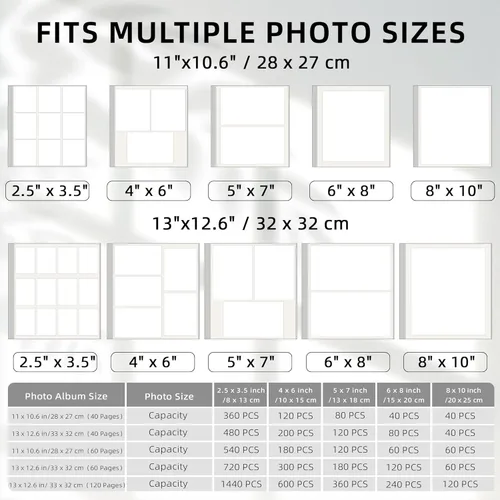 Miniatura 6 de Vienrose - Álbum de fotos grande autoadhesivo para fotos 4x6 8x10, álbum de recortes de lino DIY, 40 páginas en blanco con un bolígrafo metálico