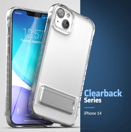 Miniatura 6 de ENCASED Funda con función atril para iPhone 14 con soporte (aleación de metal duradera), funda ultra protectora con protector de pantalla