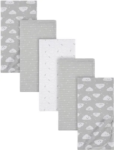 Miniatura 9 de Gerber Niños Recién Nacido Bebé Lactante Guardería 100% Algodón Franela Manta de Recepción y Envoltura, Bosque Blanco, Paquete de 5 Blanco Woodland