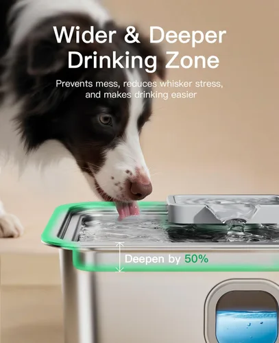 Miniatura 3 de Fuente de agua para perros de 4 galones/15 litros para perros grandes, fuente grande de acero inoxidable, dispensador automático de tazón de agua