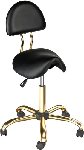 Miniatura 11 de OmySalon Silla de dibujo, silla ergonómica de escritorio de oficina con soporte para espalda, taburete alto ajustable con reposapiés y cojín de Negro