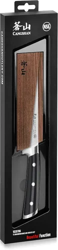 Miniatura 7 de Cangshan TS Series 1020786 - Juego de cuchillos para deshuesar y funda de madera forjados de acero 14C28N sueco de 6 pulgadas