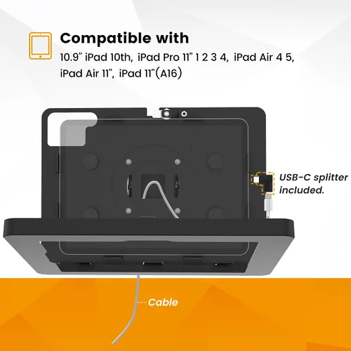 Miniatura 5 de Soporte de pared para tablet compatible con iPad 10.9", Pro 11", 1, 2, 3, 4, Air 4, 5, Air 11" (M2/M3/M4), iPad de 11" (A16) - BSW101BA