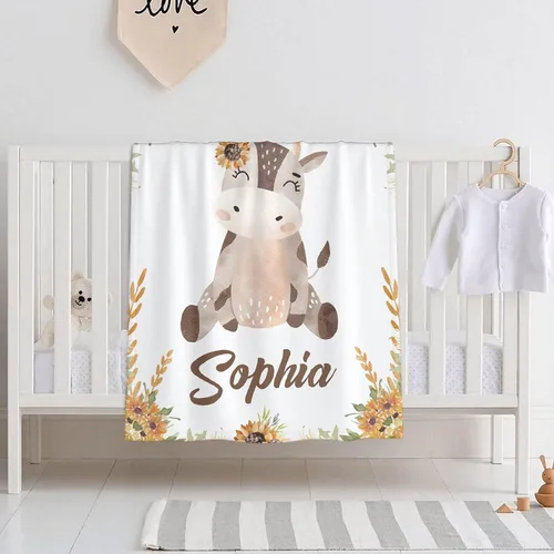 Miniatura 19 de Mantas de bebé personalizadas con diseño de animales, manta personalizada con nombre para niños y niñas, manta de bebé personalizada, regalos