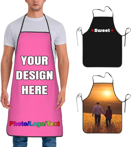 Miniatura 25 de Delantal de chef personalizado para hombres y mujeres, para cocinar, con nombre, logotipo, foto, regalos de cocina para familiares y amigos