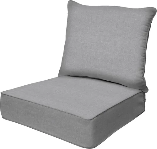 Miniatura 26 de Honeycomb Outdoor Heritage - Asiento profundo, 23 x 25 pulgadas, cojín para silla Cabana Stripe negro y marfil con funda extraíble, para muebles