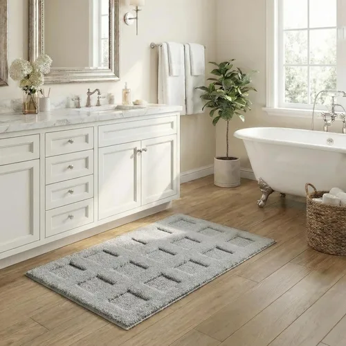 GRANNY SAYS Alfombras de baño antideslizantes, lavables, extra suaves y absorbentes de agua para baño, alfombra de baño peluda de felpa, alfombra de