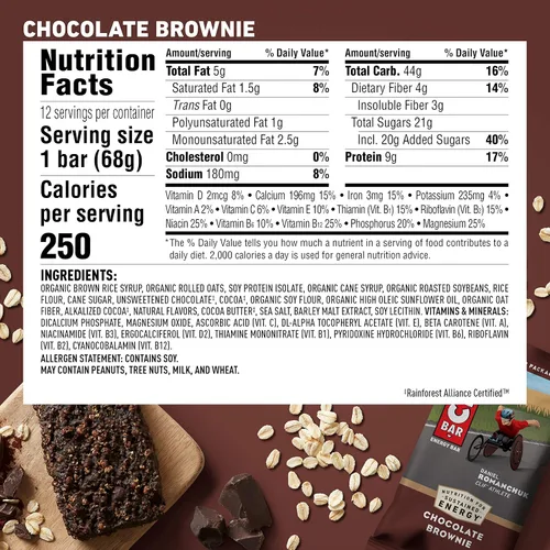 Miniatura 6 de CLIF BAR S - Barras energéticas - Brownie de chocolate hecho con avena orgánica, alimento a base de plantas, vegetariano, Kosher