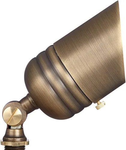 Miniatura 4 de VOLT Fat Boy - Foco de exterior de latón de 12 V (bronce) para iluminación de paisaje de bajo voltaje de patio, césped, jardín, árboles y casa
