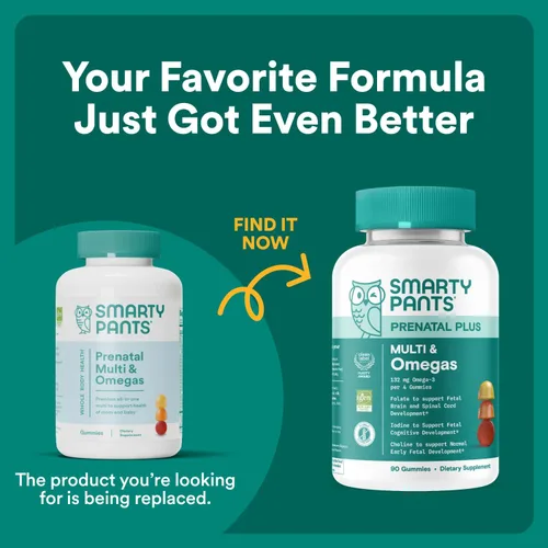 Miniatura 2 de SmartyPants Vitaminas prenatales para mujeres, gomitas multivitamínicas: aceite de pescado Omega 3 (EPA/DHA), biotina, metilfolato, vitamina D3, C