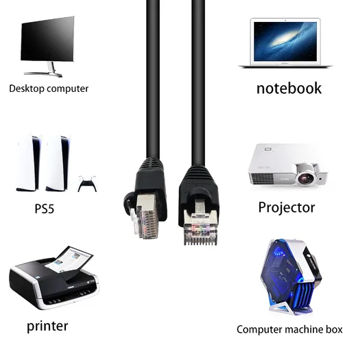 Miniatura 3 de QIANRENON Cable RJ50 10P10C Cat 5E macho a macho modular de cristal con conectores de blindaje para escanear pistolas de código, equipos