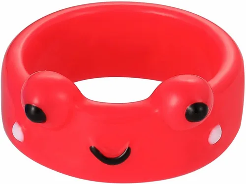 Anillo de acrílico para mujer, adolescente, niña, niño, colorido, personalizado, divertido, de plástico, apilado, cerdo, rana, pollo, amistad,