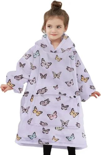 Manta con Capucha Usable NOUKOW Manta Sherpa de Gran Tamaño Sudadera de Franela con Bolsillo Grande