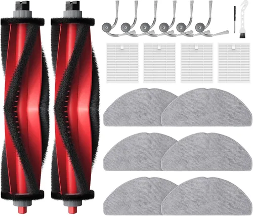 Piezas de Reemplazo Accesorios Compatibles con Aspiradora Robot Roborock Q7 M5+/ Q7 M5/ Q7 L5/ Q7 L5+, 2 Cepillos Rodantes, 6 Toallitas de Limpieza,