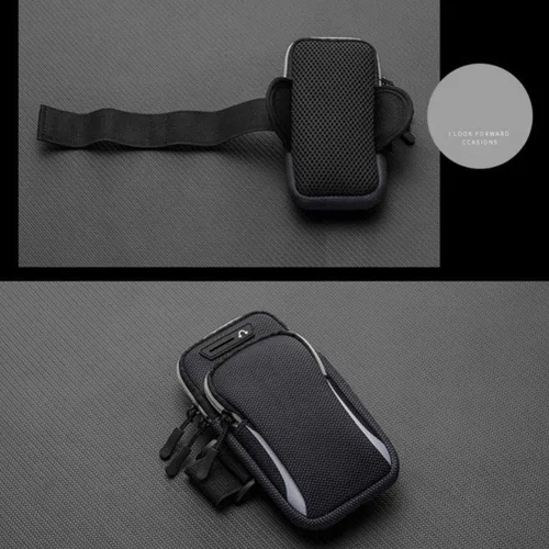 Miniatura 7 de Banda de brazo de fitness, soporte de teléfono a prueba de agua para correr y entrenamientos con diseño de bolsillo seguro, correa deportiva Rosa