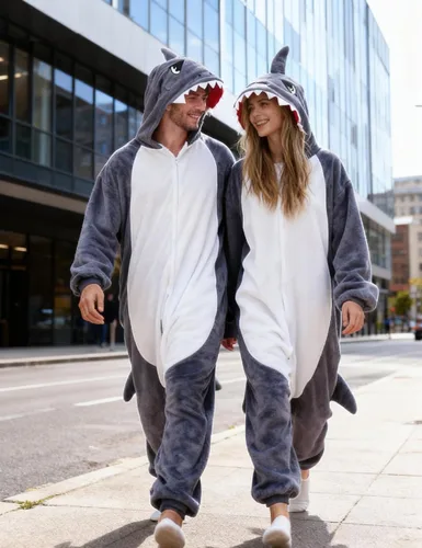 Miniatura 6 de vavalad Disfraz mameluco de tiburón para adultos, disfraz de Halloween para cosplay