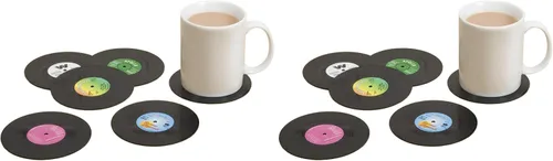 Miniatura 4 de Gift Republic - Posavasos retro de vinilo, posavasos para bebidas geniales, gran idea de regalo para inauguración de casa, idea de regalo