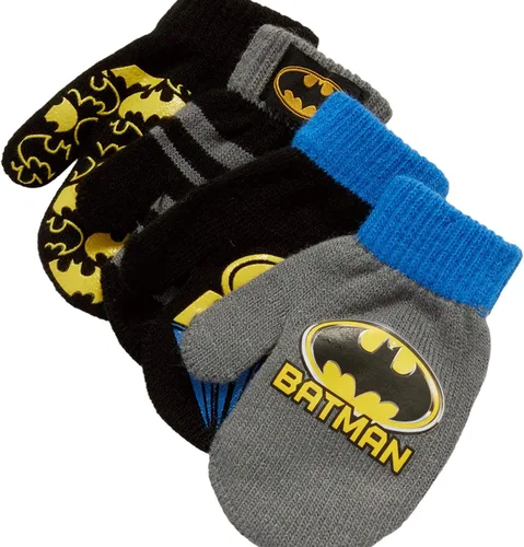 Miniatura 2 de DC Comics Juego de 4 manoplas o guantes para niños Batman, Superman, Liga de la Justicia (2-7)