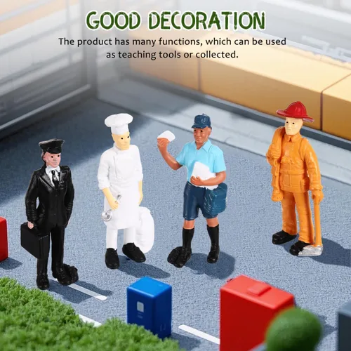 Miniatura 8 de Totority People Everyday Heroes Figuras de acción para niños pequeños, 7 piezas de ayudantes comunitarios - Modelos realistas de ocupaciones