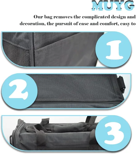 Miniatura 4 de Transportador de viaje para gatos, de lados suaves, ventilado, transpirable, plegable, transportador suave aprobado por aerolíneas para perros