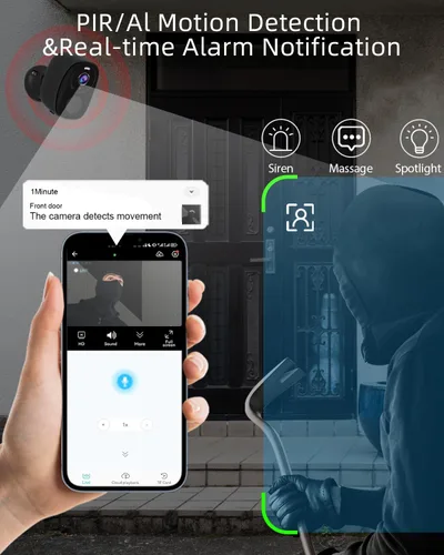 Miniatura 8 de ELECCTV Cámaras de seguridad WiFi 5G/2.4G inalámbricas para exteriores, cámara de seguridad 2K 5G con detección de movimiento AI, visión nocturna a