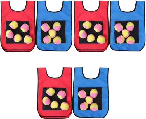 Juego de 36 chalecos de bola pegajosos para niños, para juegos de dodgeball, accesorios de juego de lanzamiento de pelota, incluye chalecos de