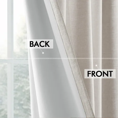 Miniatura 7 de MIULEE Cortinas Plisadas Opacas de 84 Pulgadas de Largo, Cortinas Plisadas de Lino para Dormitorio con Ganchos Aislamiento Térmico Reducción