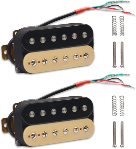 Miniatura 8 de SAPHUE Pastillas Humbucker para guitarra eléctrica de doble bobina para guitarra puente y pastillas para el cuello (negro)