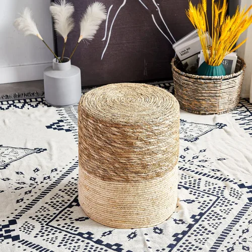 Miniatura 2 de Puf otomano, 100% tejido a mano, tejido a mano, silla de suelo bohemia para sofá o escritorio, otomanas al aire libre para jardín, reposapiés
