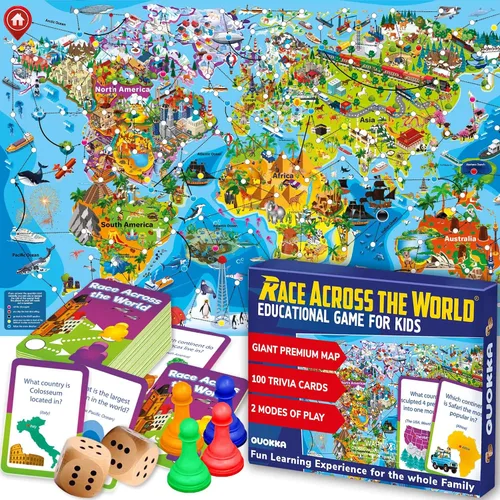 Miniatura 12 de QUOKKA Juego de Mesa Espacial para Niños de 8-12 años - Juego Familiar Educativo para Adolescentes y Adultos - 130 Tarjetas de Preguntas - Datos