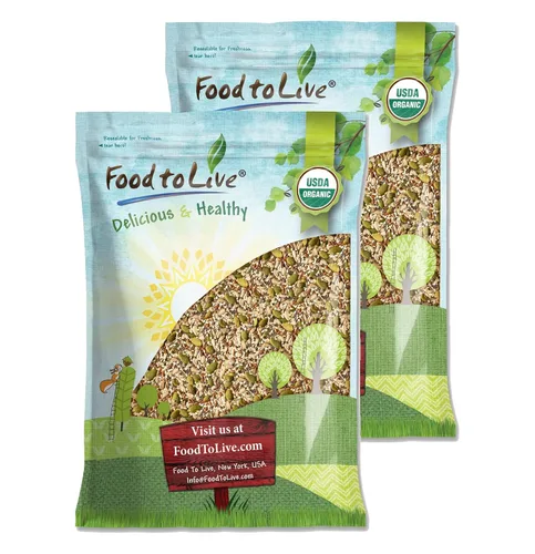 Miniatura 8 de Food to Live Mezcla Orgánica de Súper 5 Semillas, 340 Gramos – Una Mezcla No Modificada Genéticamente de Semillas de Lino, Semillas de Sésamo