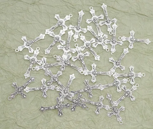 Miniatura 4 de 30 dijes de crucifijo de Jesús para fabricación de joyas de 1.5 x 0.9 in, colgantes de cruz vintage para mujeres, collares, pulseras, suministros