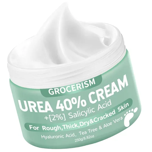 Miniatura 14 de Grocerism Crema de urea 40 por ciento para pies más 2% ácido salicílico 5.29 onzas Crema de pies y manos de máxima fuerza con ácido hialurónico
