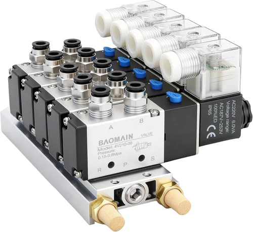 Miniatura 13 de Baomain 4V210-08 AC 220V 5/32" Quick Fitting 2 Posición 5 W Silenciador Base