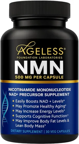 Miniatura 10 de Suplemento NMN de 500 mg, mononucleótido de nicotinamida 99% puro, aumenta los niveles de NAD+, apoya la energía, masa corporal magra