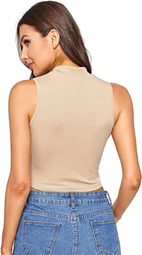 Miniatura 4 de Verdusa Camiseta sin mangas básica de punto acanalado para mujer