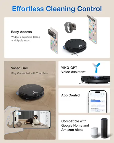 Miniatura 9 de ECOVACS DEEBOT T50 Omni Robot Aspirador y trapeador, 3.19 pulgadas, ultra delgado, succión de 15,000 Pa, ZeroTangle 2.0, limpieza de bordes TruEdge