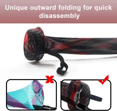 Miniatura 5 de Funda para caña de pescar – Paquete de 4 calcetines de manga de caña con cordón para mosca, spinning, casting, pesca en el mar