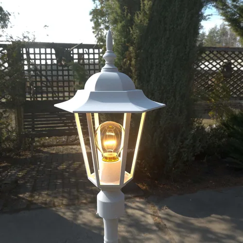 Miniatura 9 de Luces de poste para exteriores, lámpara de poste con enchufe E26, linterna exterior blanca con pantalla de vidrio transparente, iluminación exterior