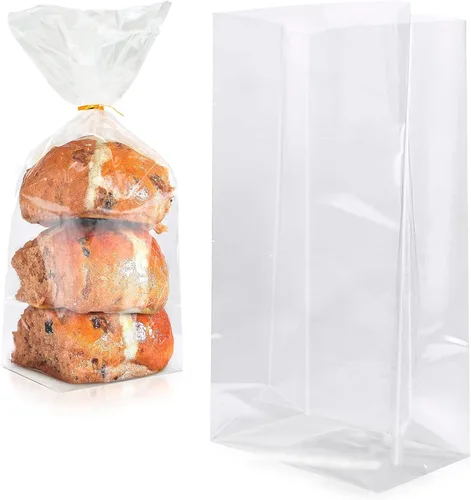 APQ - Bolsas de polietileno transparentes con refuerzo, 12 x 8 x 30 pulgadas, paquete de 100 bolsas de plástico con fuelle de 1 mil de grosor para