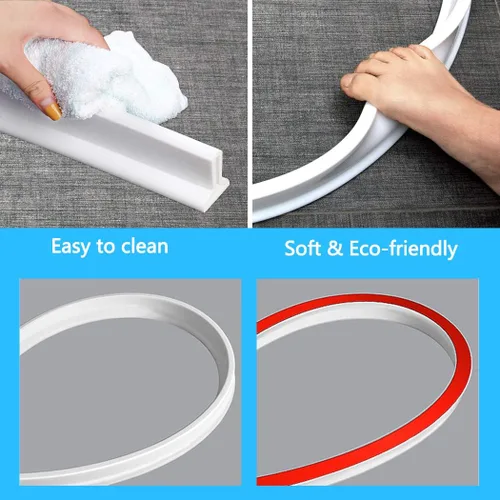 Miniatura 7 de Umbral de ducha de 122 pulgadas, barrera de agua plegable, sistema de retención de tapón de agua, separación seca y húmeda para baño, cocina y más