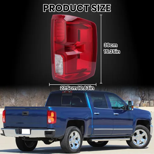 Miniatura 7 de Conjunto de luz trasera LED compatible con Chevy Silverado 1500 2016 2017 2018 lámpara de freno trasera trasera 84288719 lado derecho del pasajero