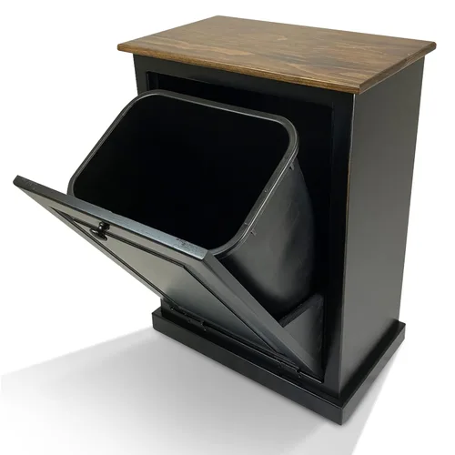 Peaceful Classics Gabinete de Basura Abatible sin Cajón - Gabinete Extraíble de Madera, Gabinete Decorativo para Basura para Cocina, Dormitorio y