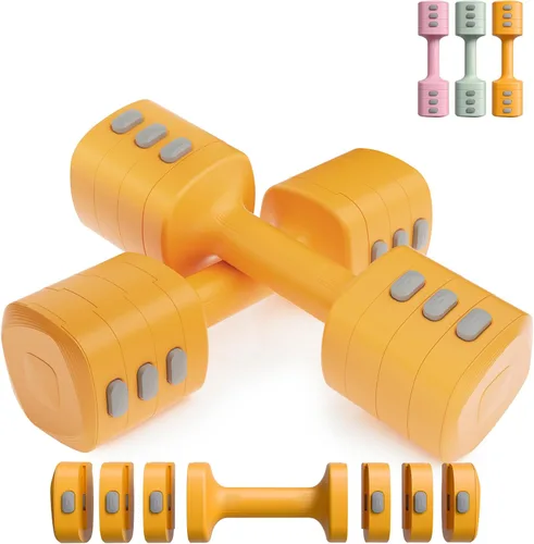 Miniatura 11 de Juego de mancuernas ajustables 2 en 1 para mujer, 4 niveles (2.2 libras a 12.1 libras), pesas de gimnasio en casa para mujeres en casa, mancuernas