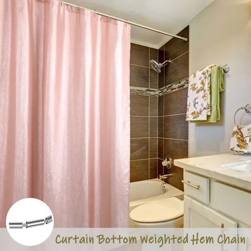 Miniatura 5 de Cortina de ducha con purpurina rosa rubor: cortinas de tela metálica brillante de lujo para decoración de baño de niñas coquetas – Fancy Glam lindos