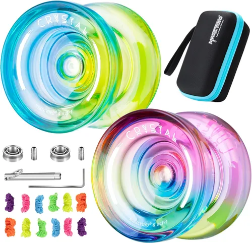 Miniatura 12 de MAGICYOYO Yoyo K2 Responsive para niños de 8 a 12 años, yoyo profesional para principiantes, yoyo de plástico de doble función con 12 cuerdas