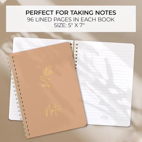 Miniatura 5 de ZICOTO Set de 3 Cuadernos de Espiral Estéticos para Mujeres - Lindo Diario/Cuaderno de 7x5 con Páginas Rayadas de Regla Universitaria - Suministros